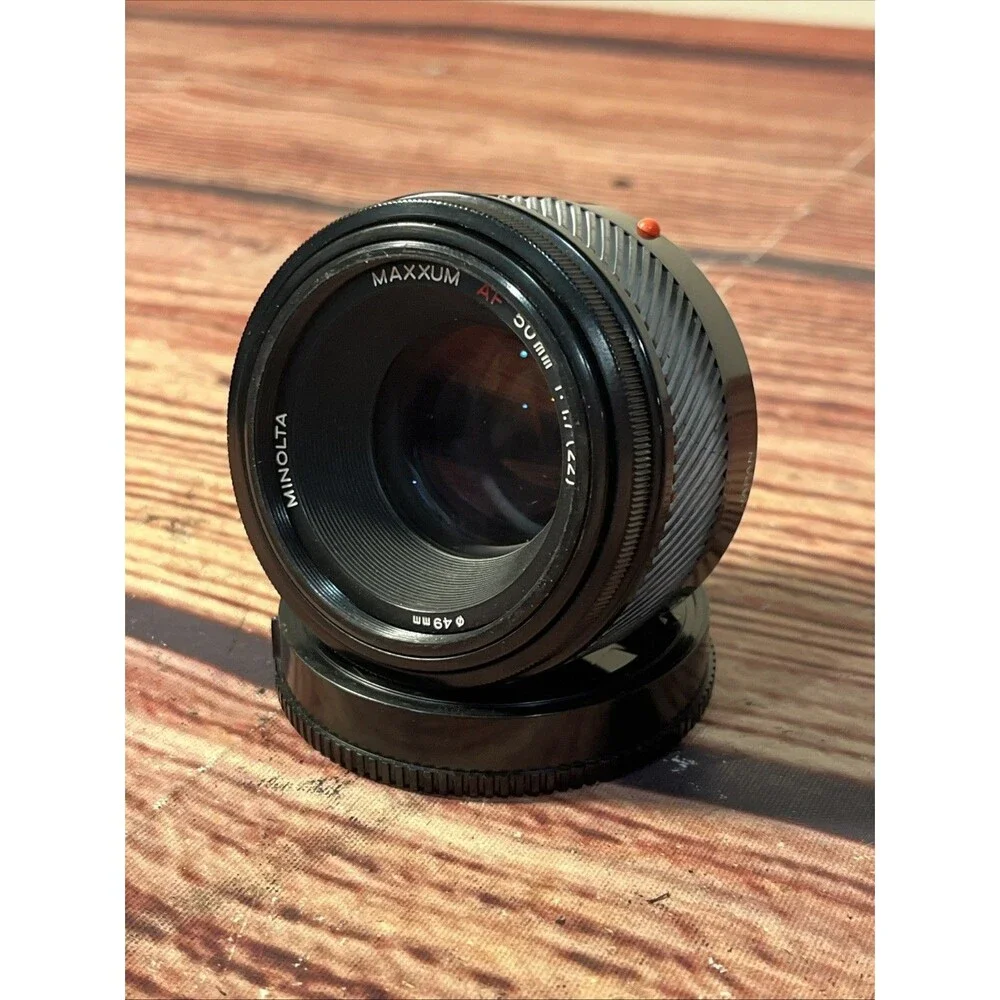 Minolta AF 50mm 1:1.7 Lens Maxxum 35mm SLR Film Lens W/ Caps - TESTED
